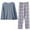 Blue, variant on Women's Casual Crewneck Plaid Pajama Set Loose Wide Leg Pants Loungewear Two Piece With Pockets