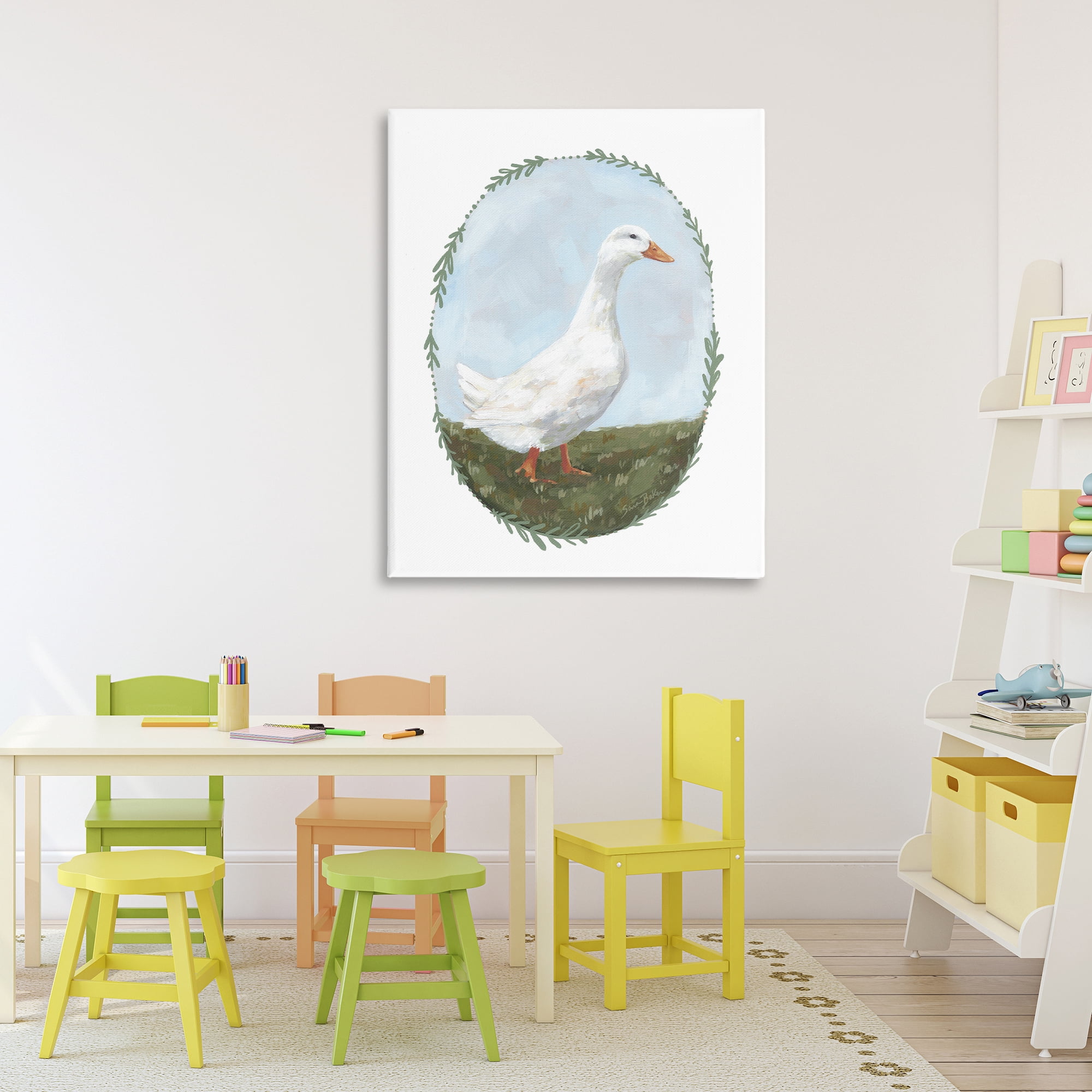 Stupell Industries Gentle Duck in Meadow Canvas Wall Art, design by Sara Baker