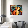 thumbnail image 4 of JEUXUS Music and Rhythm Abstract Art,giclee Canvas Prints Wall Art for Home Decor Stretched Canvas Gallery Wrapped  16x12in, 4 of 5