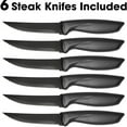 thumbnail image 3 of Knife Block Set, Kitchen Knife Set, 10 Pcs Professional Chef Knife Set with Knife Sharpener & 8 Steak Knives, Ultra Sharp Stainless Steel Knife Set for Kitchen, Dishwasher Safe, 3 of 6