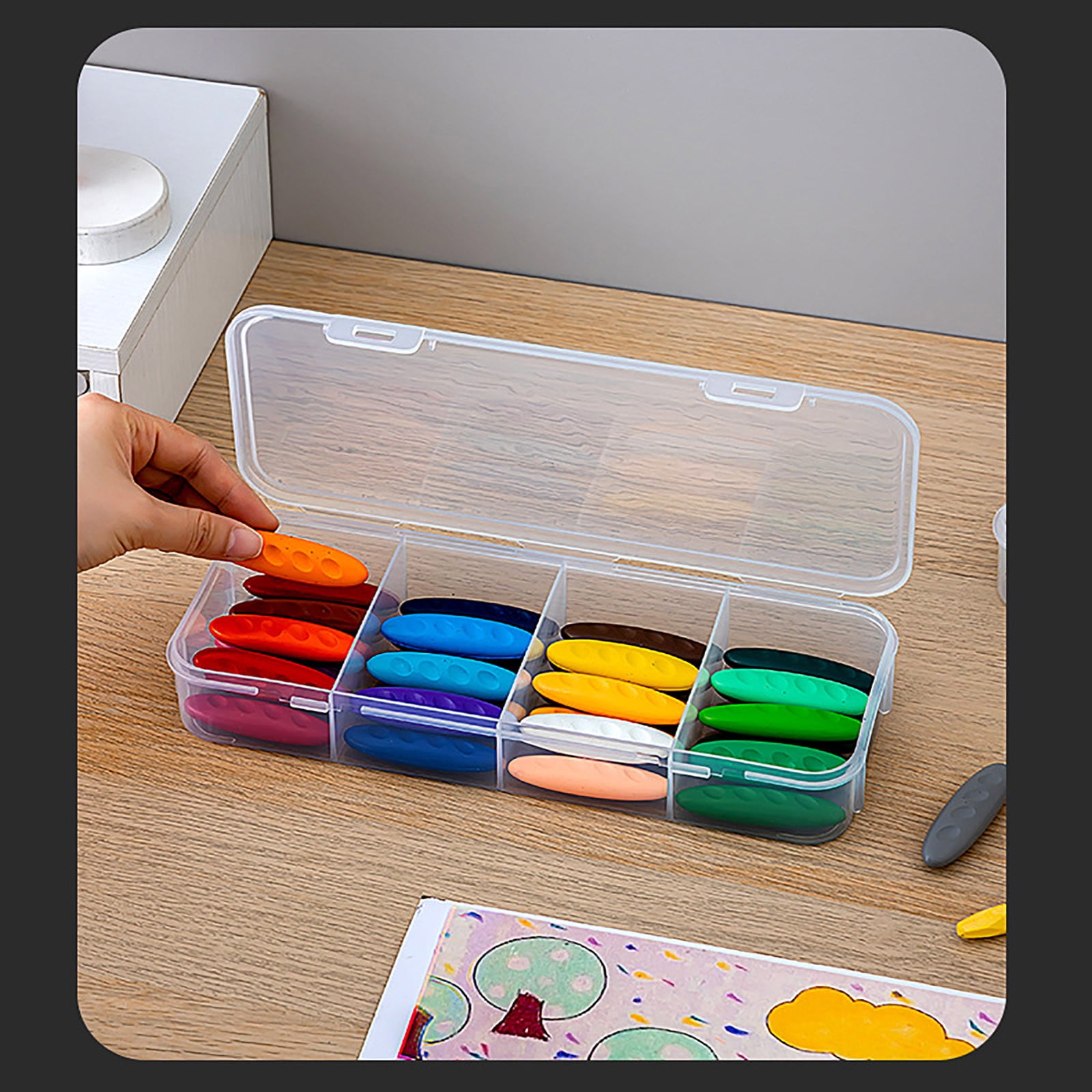 Extra Large Capacity Plastic Pencil Box, Stackable Clear Storage Organizer for Desk, Office Supplies Storage Box for Pens, Markers, Erasers and Art Supplies