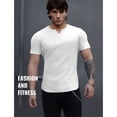 thumbnail image 2 of Ambiloof Men's Short Sleeve T-Shirt Slim Fit V Neck Shirts Stretch Tee Casual Underwear Athletic Soft Top, 2 of 5
