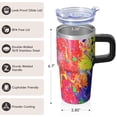thumbnail image 3 of 20oz Geometric Pattern Double Wall Tumbler, Stainless Steel Insulated Travel Coffee Mug with Handle Leak Proof Straw, 3 of 5