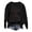 Black, variant on Women's Halloween Witch Themed Crew Neck Long Sleeve Lightweight Pullover Hoodie Jackets Work Women