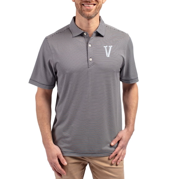 Men's Cutter & Buck Navy Villanova Wildcats Forge Eco Double Stripe Stretch Recycled Polo