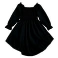thumbnail image 6 of Fall Dresses,Girls Dress Square Neck Flutter Sleeves Ruffle Hem Party Outfit,Dresses,Z02 Black,6-7 Years, 6 of 7