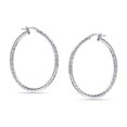 thumbnail image 5 of LeCalla 925 Sterling Silver Texture Hoop Earrings for Women | Medium Diamond-Cut Twisted Hoop Earring | Womens Click-Top Earring Hoops 30MM, 5 of 7
