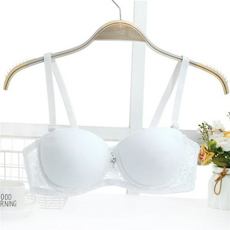 

Promotion Clearance Women Bra Sexy Lace Lingerie Push Up Bra Thick Cup No Trace Anti-light Breathable Women Underwear Adjustable Plus Size Bra white 70B