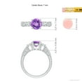 thumbnail image 4 of ANGARA Natural Three Stone Round 1.15 ct Amethyst and Diamond Ring in 14K White Gold for Women (Size-7mm) | February Birthstone, Birthday, Anniversary, Jewelry Gift for Women | Natural Amethyst Ring, 4 of 9