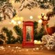 thumbnail image 1 of Decoraciones navideñas Anciano Muñeco de nieve Vista interior Cabina telefónica Pequeña lámpara de aceite Hotel Ktv Escena Arreglo Adornos luminosos, 1 of 2