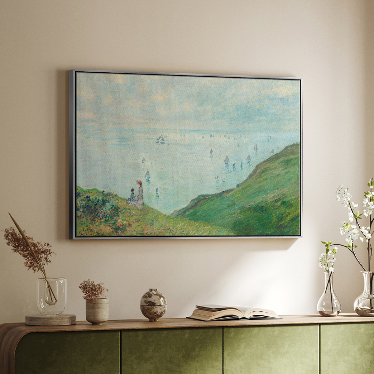 Vintage Nautical Print-XCVI By Wexford Home Framed in Silver Wood Gallery Wrapped Canvas 17 in. x 25 in.