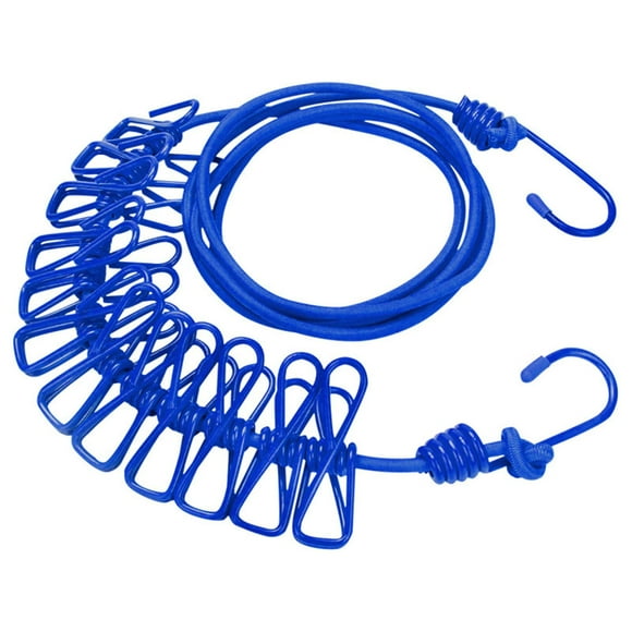 Alinna Tendedero Portátil Retráctil, Tendedero De Viaje Con 12 Pinzas Para Ropa, Secado En Interiores, Accesorios Para Acampar Al Aire Libre (Azul)