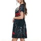 thumbnail image 2 of Disketp Red Black Eastern Panda Warrior para Vestido de Manga Corta para Mujeres, Vestidos de Verano para Mujeres, Casual y Holgado para la Playa, 2 of 6