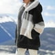 thumbnail image 2 of Abrigo de felpa suelto, chaqueta con capucha informal de moda, suave y cálido otoño invierno para mujer, 2 of 8