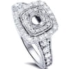 Pompeii 1ct Double Cushion Halo Diamond Engagement Setting 14K White Gold (G/H,SI1-SI2)