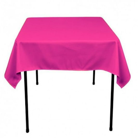 10 pack 90"x 90" Square Overlay Tablecloth 100% polyester Wholesale Wedding", (Color: Fuchsia Hot Pink)