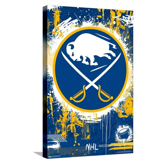 NHL Buffalo Sabres - Maximalist Logo 23 Canvas Wall Poster, 14.725" x 22.375"
