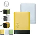 thumbnail image 1 of 3 in 1 GaN Charger, Scalable 80w Max Fast Charger Module with Type C Cable and 2 USB Ports, Retractable Phone Chargers Wall Plug, Three Port Fastcharging, for Phone and Laptops (White+Yellow), 1 of 8
