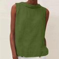thumbnail image 2 of Womens Summer Casual Linen Sleeveless Tank Tops Basic Lightweight Crewneck Blouse Shirts Layering Tee, 2 of 7