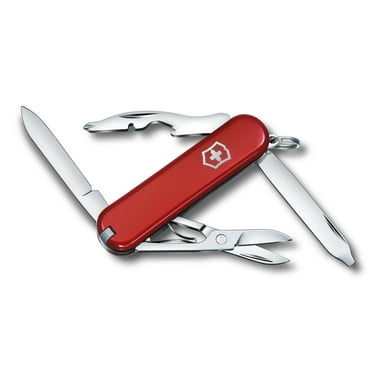Victorinox Rambler Swiss Army Knife 10 Function Swiss Made Pocket Knife With Small Blade, Magnetic Philips Screwdriver and Scissors - Red