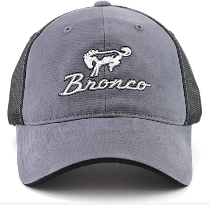 Ford Bronco Vintage Slouch Baseball Snapback Hat Cap Gray Officially Licensed