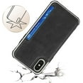 thumbnail image 3 of Wallet Case with Card Holder for iPhone Xs Max,Premium PU Leather Flip Case with Snap Button,Protective Bumper Phone Cover[Shockproof] Back Flip Cover with Lanyard Card Pocket-Black, 3 of 7