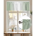 thumbnail image 7 of Sage Green Valances for Windows and White Gradient Valance Rod Pocket Light Filtering Short Window Treatments Curtains for Kitchen Bathroom Living Room Bedroom, 1 Panel, 42 x 12 Inch, 7 of 7