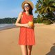 thumbnail image 3 of Easygdp Salmon Fish Meat para Vestido Transpirable de Mujer, Vestido Suelto de Manga Corta con Pliegues y Bolsillos para el Verano, 3 of 7