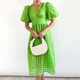 thumbnail image 4 of Ketyyh-chn99 Robes pour Femmes Grande Taille Femme Élégante Robe de Soirée Combinaisons Manche à Volants Shorts Robe Mini Vert,TG, 4 of 4