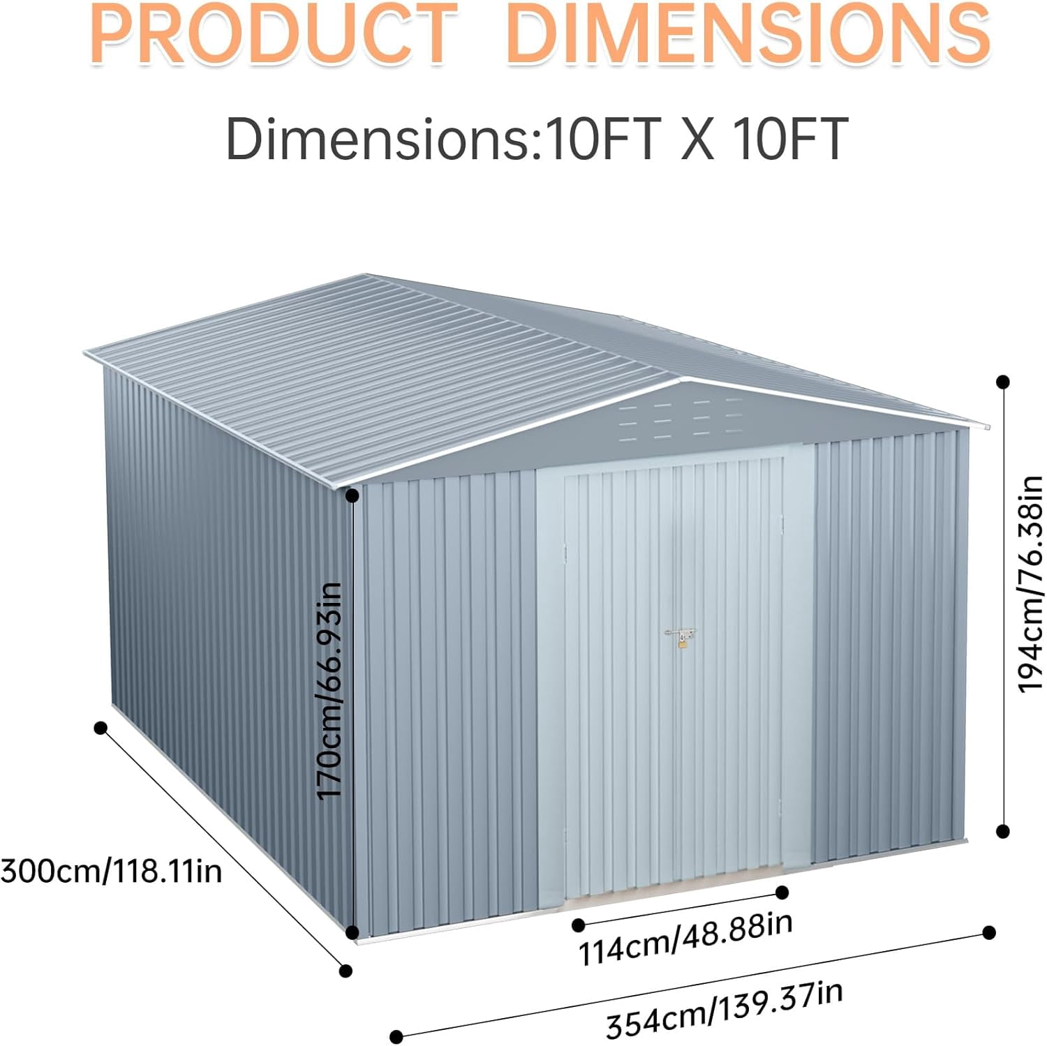 2025 New Outdoor Storage Shed,Large Garden Shed,Large Metal Tool Sheds with Slooping Roof and Vents,Updated Reinforced and Lockable Doors Frame Metal Storage Shed for Patiofor Backyard,Patio