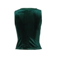 thumbnail image 3 of KHONTS Vintage Velvet Lace Trim Vest for Women Sleeveless Slim Fit Button up Velour Waistcoat Tops Dark Green L, 3 of 3