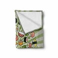 thumbnail image 2 of Sushi Soft Flannel Fleece Blanket, Japanese Manga Style Delicious Sushi Rolls Arranged in Circular Shape on Radial Lines, Cozy Plush for Indoor and Outdoor Use, 70" x 90", Multicolor, by Ambesonne, 2 of 6