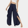 thumbnail image 6 of Manxivoo Yoga Pants Women Wide Leg Pants High Waisted Yoga Pants Hippie Pants Boho Beach Plus Size Palazzo Pants Wide Leg Pants Woman Navy M, 6 of 8