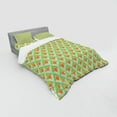 thumbnail image 3 of Ambesonne Abstract Bedding Set 3 Pcs, Vivid Rhombus Pattern Line, Twin XL, Pale Green Orange, 3 of 3