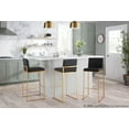 thumbnail image 3 of Fuji High Back Bar Stool Set of 3 Gold, Bar Chairs Set of 3, Gold Bar Stools, Bar Stools Set of 3 with Backs (Black Faux Leather), 3 of 6