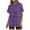 Purple, variant on Nrmvnmi Women's Two-Piece Outfits Summer Casual Print Crewneck Short Sleeve Oversized T Shirt Biker Shorts Sets Lounge Workout Tracksuits Pink 2XLMothers Day Gifts