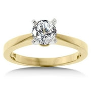 1 Carat Diamond Solitaire 14kt Yellow Gold Engagement Ring
