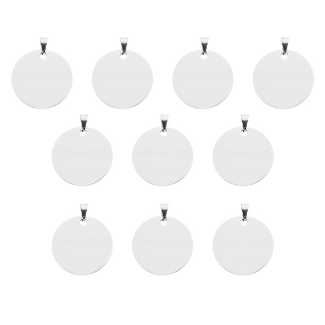 Miangastore 10 Pcs Ébauches en Acier Titane pour Gravure Forme Ronde Grise pour Propriétaires d'Animaux