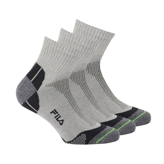 FILA Calcetines unisex, 3 Pares - Quarter Multisport, calcetines cortos Gris 39-42
