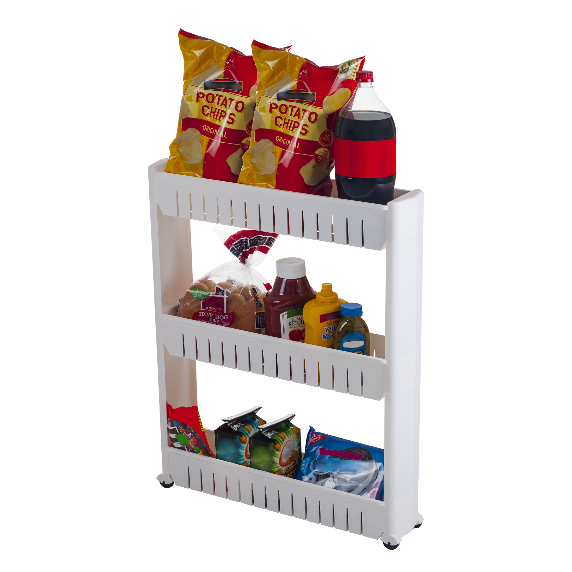 Everyday Home Portable Plastic Shelving Unit Organizer with 3 Large Storage Baskets, up to 100lb capacity - image 2 of 5