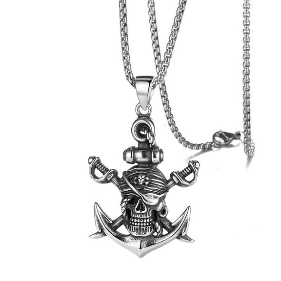 Necklace for Men, Anchor Cross Necklace Pendants, Pendant Jewelry for Men Birthday