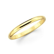 Thin Yellow Gold Plated Stainless steel 2mm Wedding Band Ring