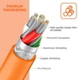 thumbnail image 3 of MAMBASNAKE C02 Coiled Keyboard Cable, Pro Custom USB-C Cable for Mechanical Keyboard, Double-Sleeved TPU Spring Cable for Gaming Keyboard, Type-C to USB-A, Detachable Gold Aviation Connector - Orange, 3 of 5
