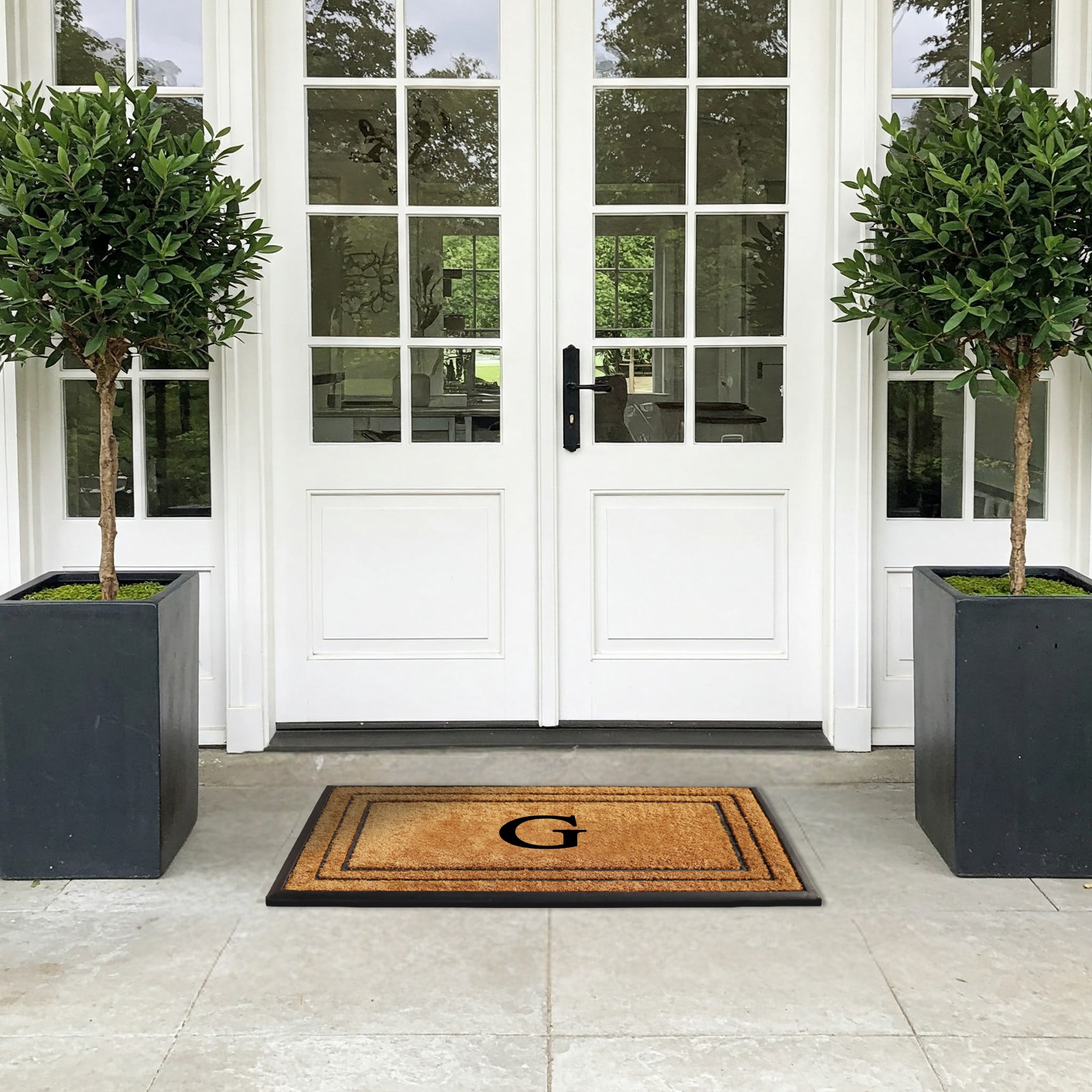 A1 Home Collections Natural Coir & Rubber Door Mat, Long-Lasting Entrance Doormats for Front Door, Thick & Non-Slip Durable Outdoor Entry Mat 24" x 39"