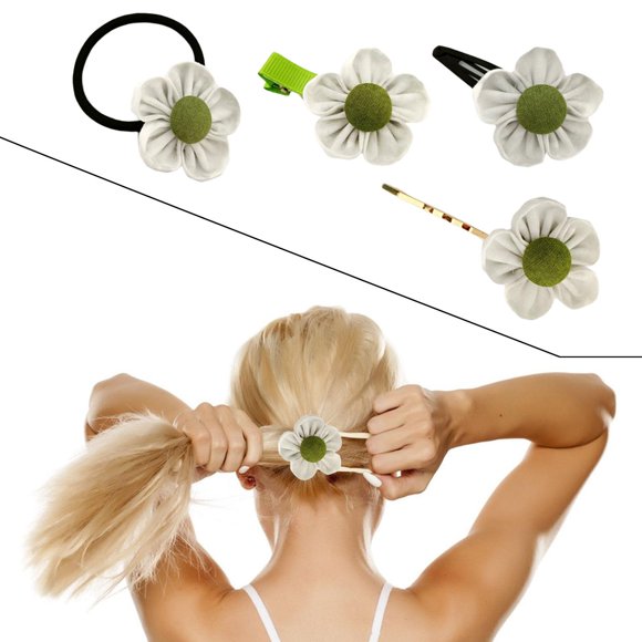 de accesorios para el cabello de bricolaje Pinza para el cabello Fácil de usar Manualidades de juguete 1 Juego de decoraciones de flores de Macarena Kits de accesorios de bricolaje para el cabello
