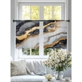 thumbnail image 5 of Black Golden Marble Semi Sheer Curtains 54 Inch Length 2 Panels Set, Modern Ink Painted Abstract Sheer Kitchen Curtain Privacy Voile Window Curtain for Living Room Bedroom Rod Pocket Drapes, 5 of 7