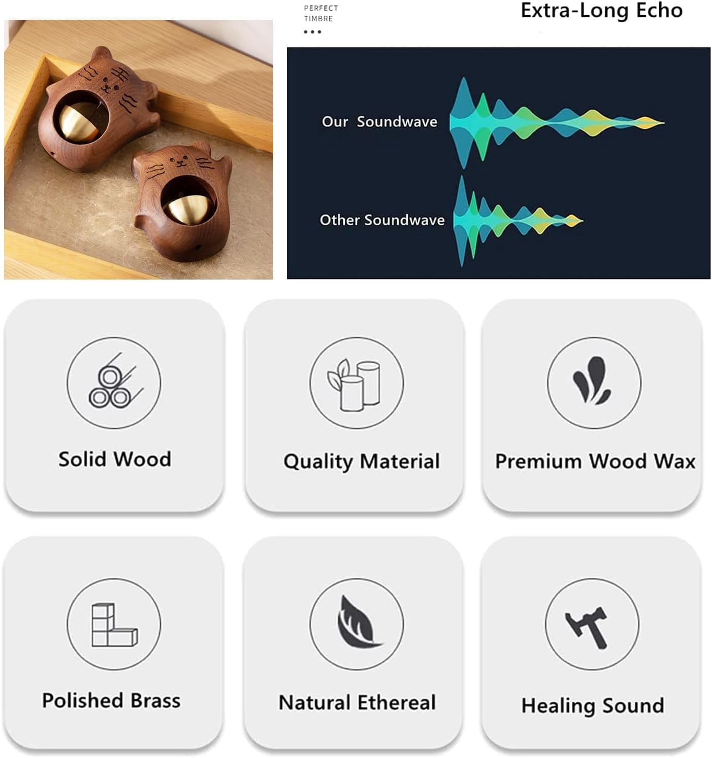 Shopkeepers Bell - Magnetic Attached Doorbell for Door Opening - Unique Office Ornament and Hanging Decoration for Business Entrance, Fridge Sticker and Barn Door (Golden Teak)
