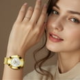 thumbnail image 4 of OLEVS Watches for Women Luxury Dress Waterproof Analog Quartz Fashion Gold Plated Tungsten Steel Roman Numeral Date Classic Female Ladies Watches Women Wrist Watches Gift Relojes para Mujer, 4 of 14