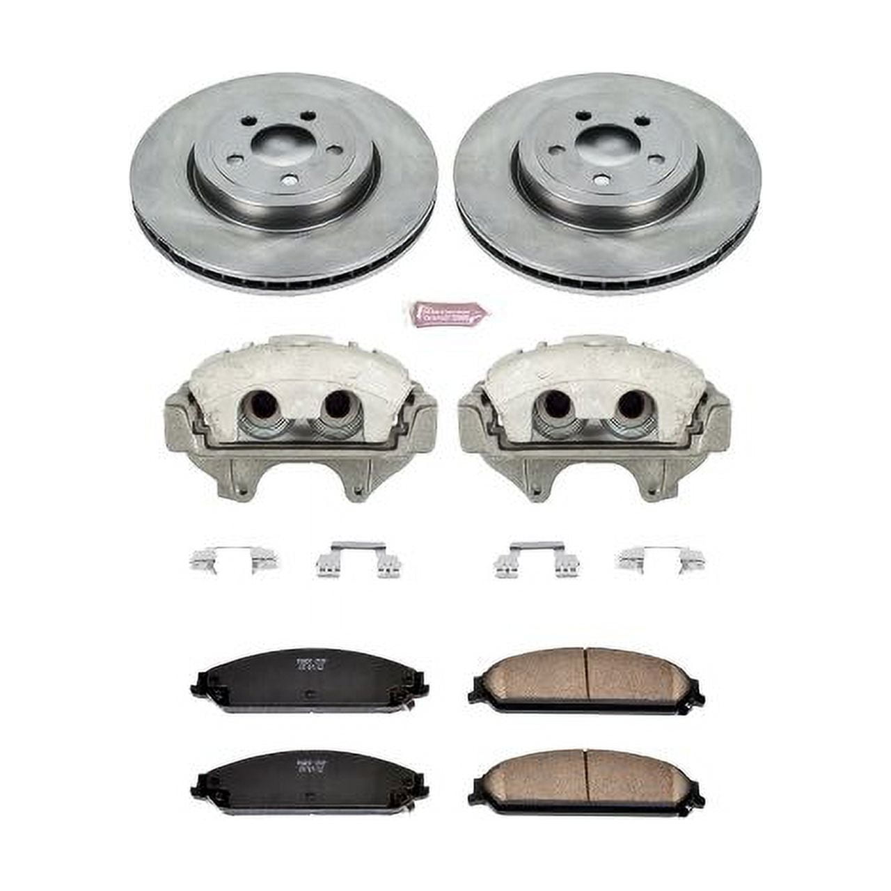 PowerStop Front Stock Replacement Brake Pad and Rotor Kit with Calipers Fits: CHRYSLER DODGE Select Models KCOE2560