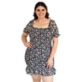 thumbnail image 2 of Vestido smock Roman Fashion Tallas Extras, 1551 (Negro floreado) negro 42 Roman Fashion V-HM-1551-NEGRO, 2 of 6